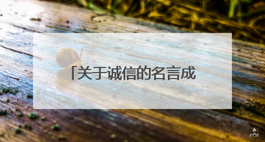 关于诚信的名言成语和故事有哪些