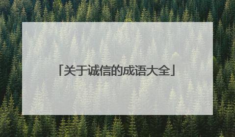 关于诚信的成语大全