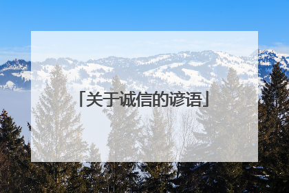 关于诚信的谚语