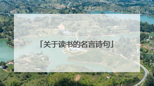 关于读书的名言诗句