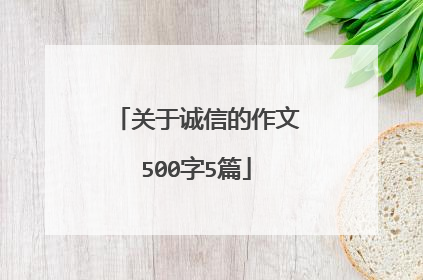 关于诚信的作文500字5篇