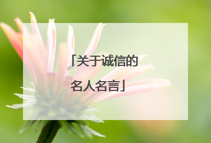 关于诚信的名人名言