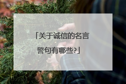 关于诚信的名言警句有哪些?