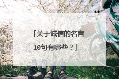 关于诚信的名言10句有哪些?
