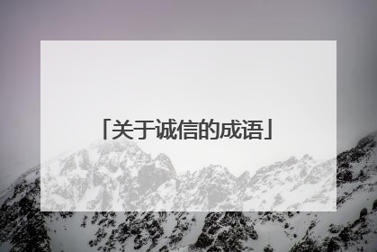 关于诚信的成语