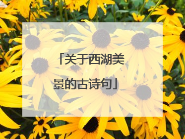 关于西湖美景的古诗句