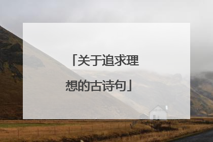 关于追求理想的古诗句