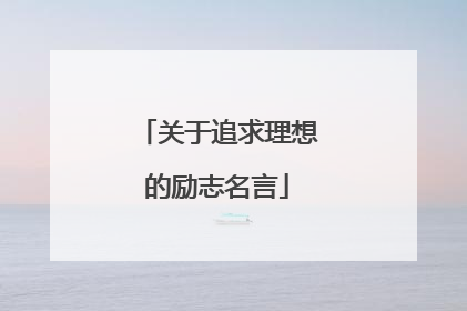 关于追求理想的励志名言