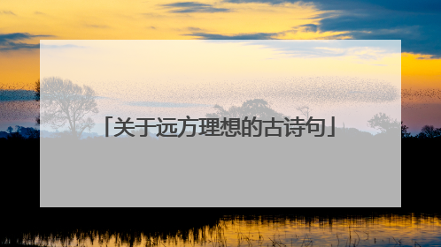 关于远方理想的古诗句