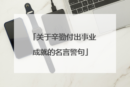 关于辛勤付出事业成就的名言警句