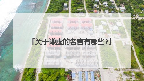 关于谦虚的名言有哪些?