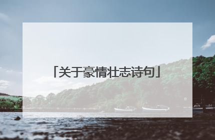关于豪情壮志诗句