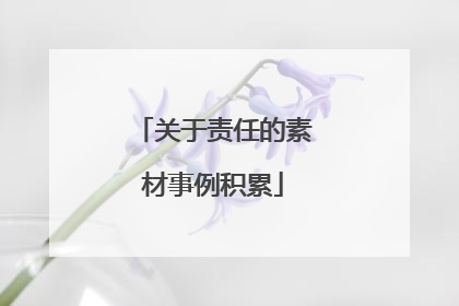 关于责任的素材事例积累