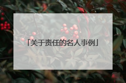 关于责任的名人事例