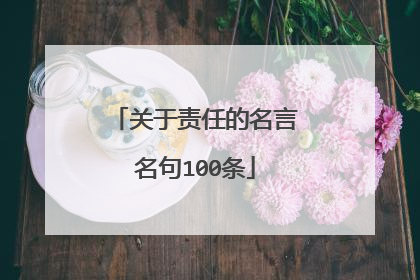关于责任的名言名句100条