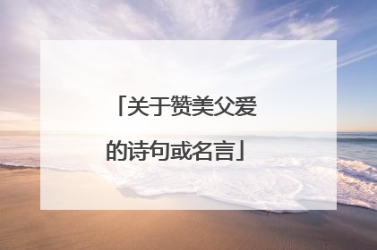 关于赞美父爱的诗句或名言