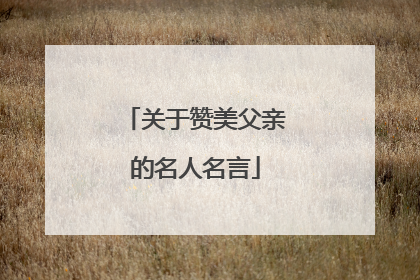 关于赞美父亲的名人名言