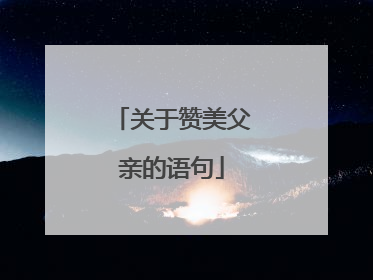 关于赞美父亲的语句
