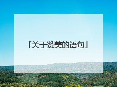关于赞美的语句