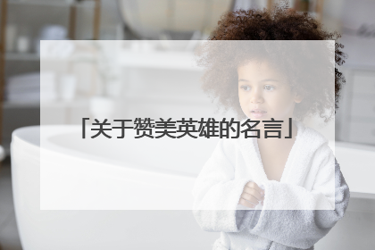 关于赞美英雄的名言