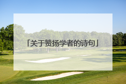 关于赞扬学者的诗句