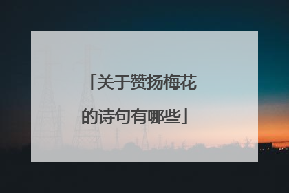 关于赞扬梅花的诗句有哪些