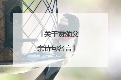 关于赞颂父亲诗句名言