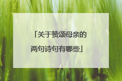 关于赞颂母亲的两句诗句有哪些