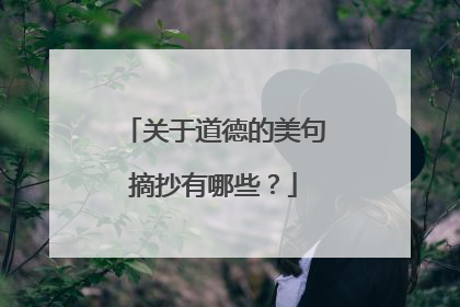 关于道德的美句摘抄有哪些?