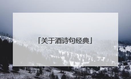关于酒诗句经典