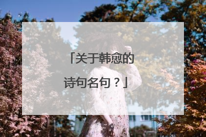 关于韩愈的诗句名句?