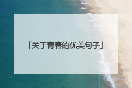 关于青春的优美句子