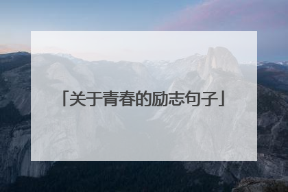 关于青春的励志句子