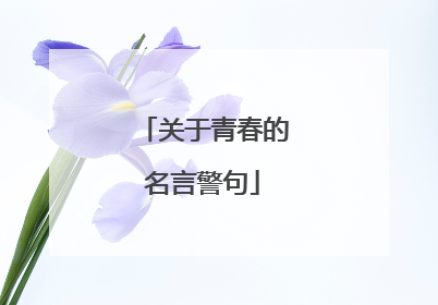 关于青春的名言警句