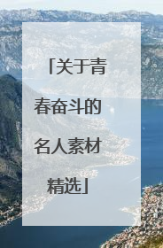 关于青春奋斗的名人素材精选