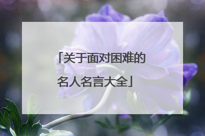 关于面对困难的名人名言大全