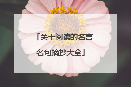 关于阅读的名言名句摘抄大全