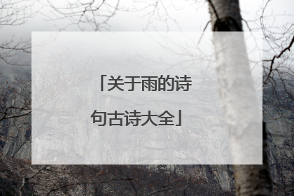 关于雨的诗句古诗大全