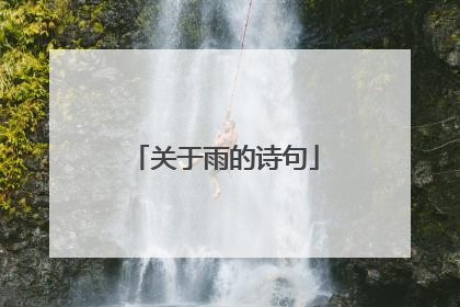 关于雨的诗句