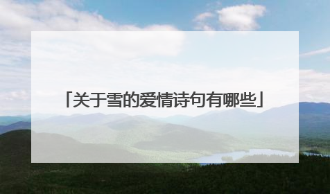 关于雪的爱情诗句有哪些