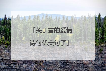 关于雪的爱情诗句优美句子