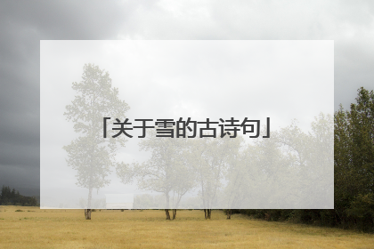 关于雪的古诗句