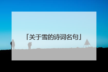 关于雪的诗词名句