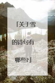 关于雪的诗句有哪些?