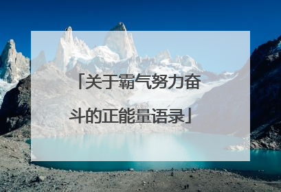 关于霸气努力奋斗的正能量语录