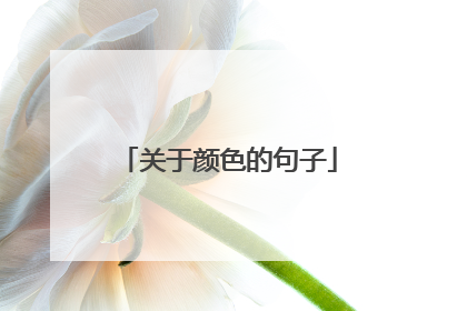 关于颜色的句子