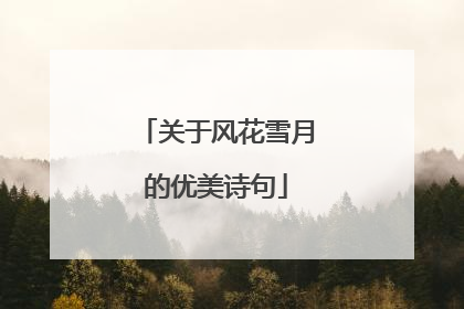 关于风花雪月的优美诗句