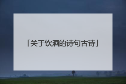 关于饮酒的诗句古诗