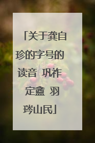 关于龚自珍的字号的读音 巩祚 定盦 羽琌山民