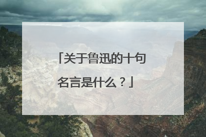 关于鲁迅的十句名言是什么?